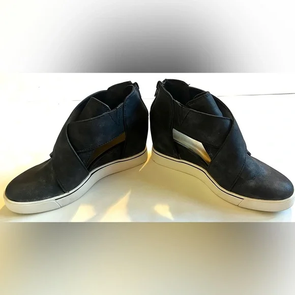 Maurices Gloria Open Side Wedge Women's Black Sparkle Sneakers Size 6.5 - Picture 8 of 16